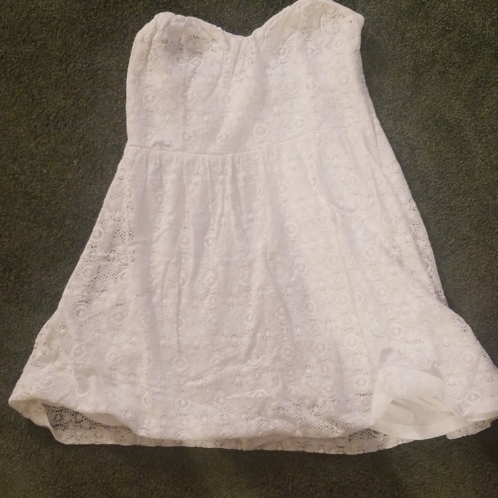 Pins and Needles White Crochet Strapless Dress